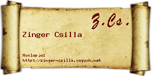 Zinger Csilla névjegykártya